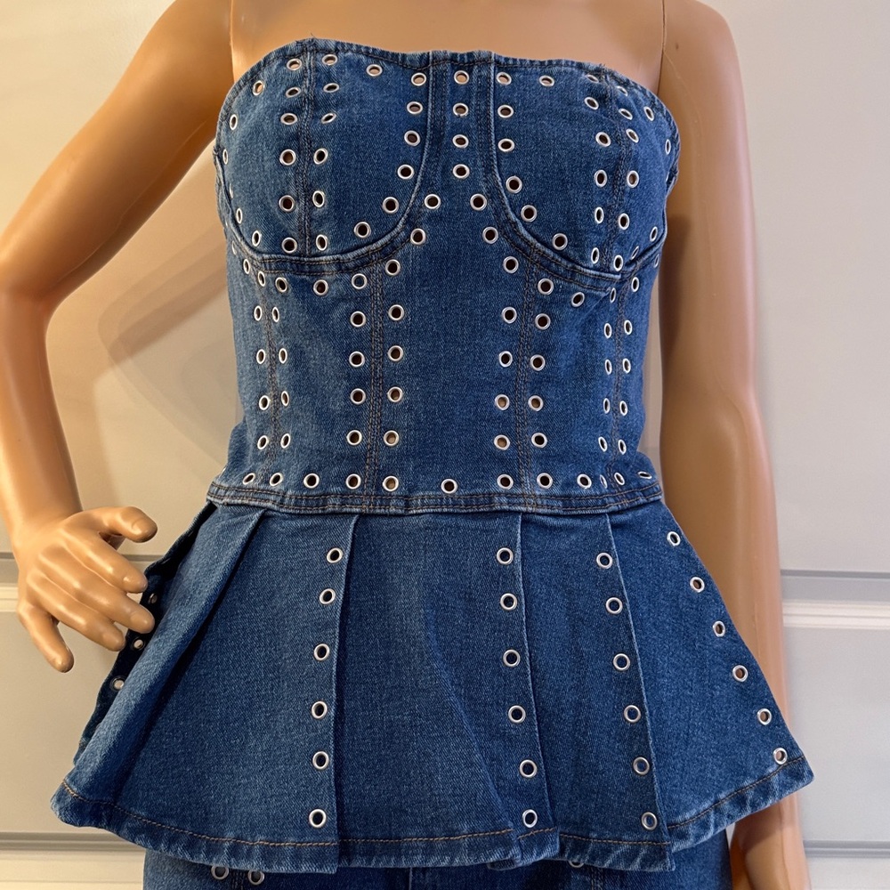 New Akira SOFIA DENIM CORSET WITH GROMMET - Picture 13 of 15